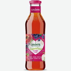 Сок Grante SuperFood гранат-яблоко-виноград-малина-черника-асаи, 750мл