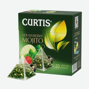 Чай зелёный  Strawberry Mojito , CURTIS, 20 пирамидок, 34 г