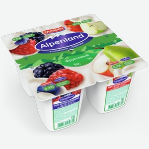Продукт йогуртный АЛЬПЕНЛЭНД лесная ягода, яблоко, груша 0.3%, 0.095кг