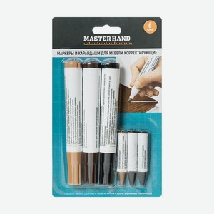 Маркеры и карандаши для мебели корректирующие, Master Hand, 6 шт., в ассортименте