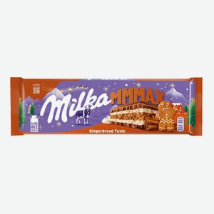 Шоколад Milka mmMax молочный с молочной начинкой и имбирным печеньем, 300г