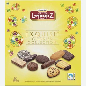 Печенье бисквитное Lambertz Шоколад молочный и светлый, 200 г