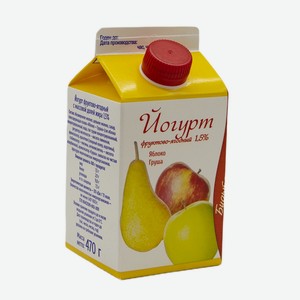 Йогурт питьевой Вологодский МК фруктово-ягодный Яблоко-Груша 1.5% 470 г, тетрапак