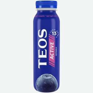 Йогурт питьевой Теос Актив черника с фруктовым наполнителем 1.8% бзмж, 260г