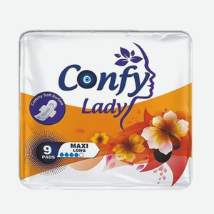 Гигиенические женские прокладки Confy Lady MAXI LONG, 9шт