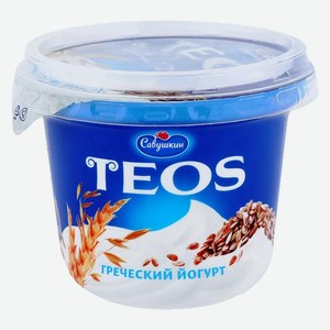 Йогурт 250 г Савушкин Тeos греческий 2% Злаки с клетчаткой льна п/стакан