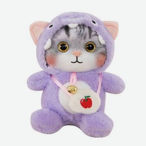Мягкая игрушка Maxitoys, Котик в фиолетовом капюшоне 12 см
