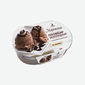 Мороженое Петрохолод пломбир шоколадный с шоколадным топпингом,  400 г