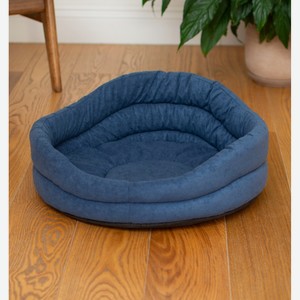 PETSHOP лежаки лежак круглый с подушкой, стёганый синий (57х57х22 см)