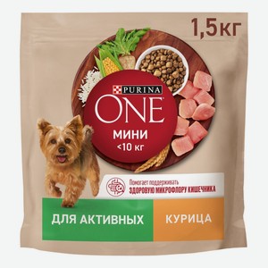 Сухой корм Purina One Мини с курицей-рисом для собак 1,5 кг