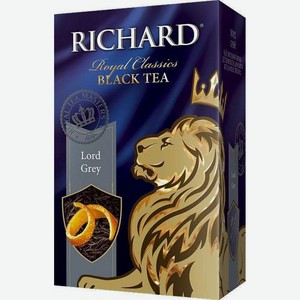 Чай цейлонский Richard (Ричард) черный листовой Lord grey (Лорд грей) с ароматом бергамота и лимона 90 г