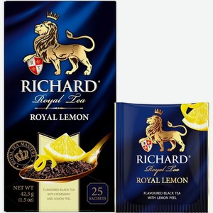 Чай черный Richard Royal Tea Royal Lemon байховый 25 саше 43 г
