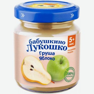 Пюре Бабушкино Лукошко груша, яблоко, 100 г