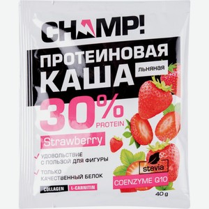 Каша льняная протеиновая Champ! 30% Protein Strawberry, 40 г