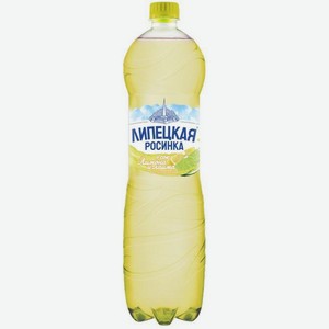 Вода минеральная Липецкая газированная со вкусом лимона и лайма 1.5 л
