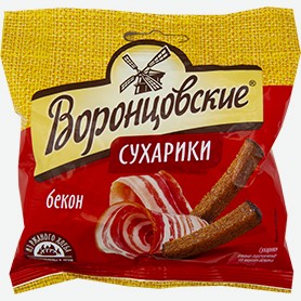 Сухарики Воронцовские, Со Вкусом Сыра, Бекона, 80 Г