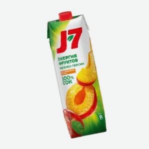Сок  J7 , яблоко-персик, яблоко зеленое, 0,97 л