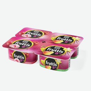 Йогурт Fruttis Вишневый пломбир/Груша-ваниль, 8% 115 г