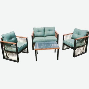 Набор садовой мебели стол + мини диван + 2 кресла с подушками, 4 предмета