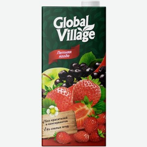 Напиток сокосодержащий Global Village яблоко-черноплодная рябина-клубника-земляника 950 мл