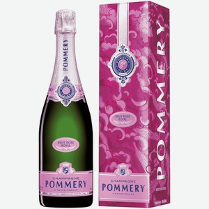 Шампанское Pommery Brut Rose розовое брют 0,75 л в подарочной упаковке