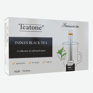 Чай черный Teatone индийский в стиках (1.8г x 100шт), 180г Россия