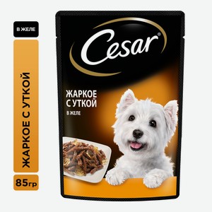 Корм влажный Cesar желе для собак жаркое с уткой, 85г