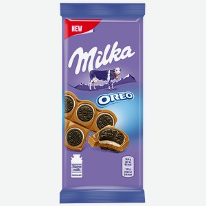 Шоколад MILKA Сэндвич Орео молочный c печеньем с ванильной начинкой, 92г