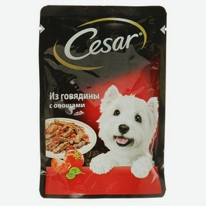 Cesar Влажный корм Cesar для собак, говядина с овощами, пауч, 85 г