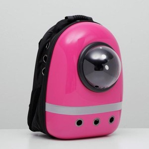 Рюкзак для переноски животных Пижон с окном для обзора и светоотражающей полосой 32х26х44 см розовый