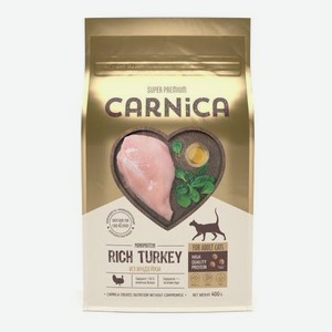 Корм для кошек Carnica 0,4кг с индейкой сухой