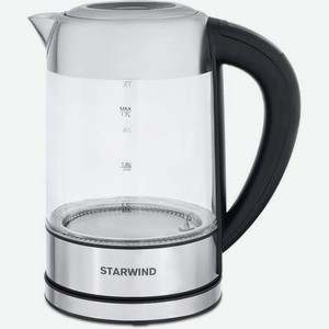 Чайник электрический StarWind SKG5213, 2200Вт, черный и серебристый