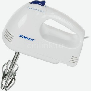 Миксер Scarlett SC-HM40S03, ручной, белый и синий