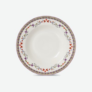 Тарелка суповая Domenik Artesano фарфор цветочный принт, 23см