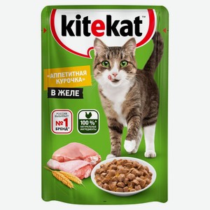 Влажный корм для кошек Kitekat Аппетитная курочка в желе, 85 г