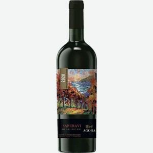 Вино АГОРА Саперави красное, полусладкое, 0.75л