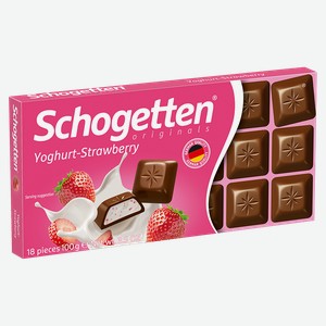 Шоколад SCHOGETTEN с клубнично-йогуртовой начинкой, 100г