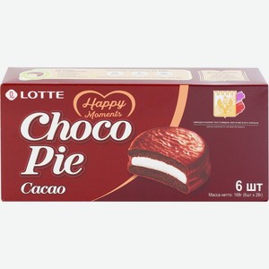 Печенье прослоенное глазированное LOTTE Choco pie какао, Россия, 168 г