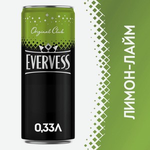 Напиток Эвервесс Искрящийся лимон/лайм газ.0,33л ж/б
