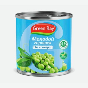 Горошек консервированный Green Ray молодой, без сахара, 400 г