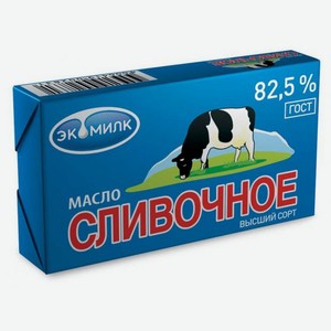 Масло сливочное «Экомилк» несоленое 82,5%, 100 г