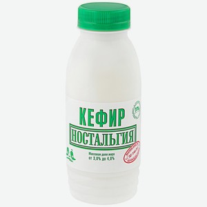 Кефир Ностальгия 3-4%, 300 мл, пластиковая бутылка