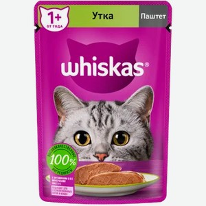 Корм для кошек  Whiskas  паштет с уткой, 75 г