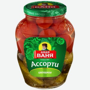 Ассорти овощное Дядя Ваня помидоры и огурцы, 1,8 кг