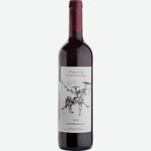 Вино Pagos Hispanos Tempranillo красное сухое 12,5 % алк., Испания, 0,75 л