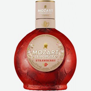 Ликёр эмульсионный Mozart White Chocolate Cream Strawberry 15 % алк., Австрия, 0,5 л
