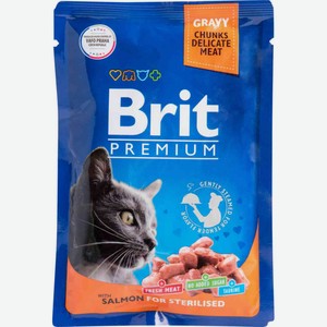 Корм для стерилизованных кошек Brit Premium Лосось в соусе, 85 г