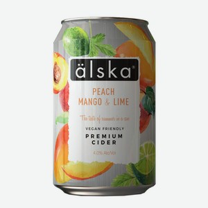 Сидр Alska персик-манго-лайм, 0.33л