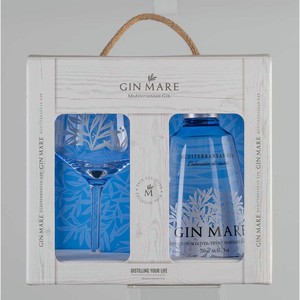 Джин Gin Mare + бокал в подарочной упаковке, 0.7л