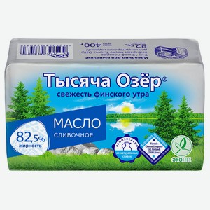 Масло Сливочное Тысяча Озер 400г 82,5%